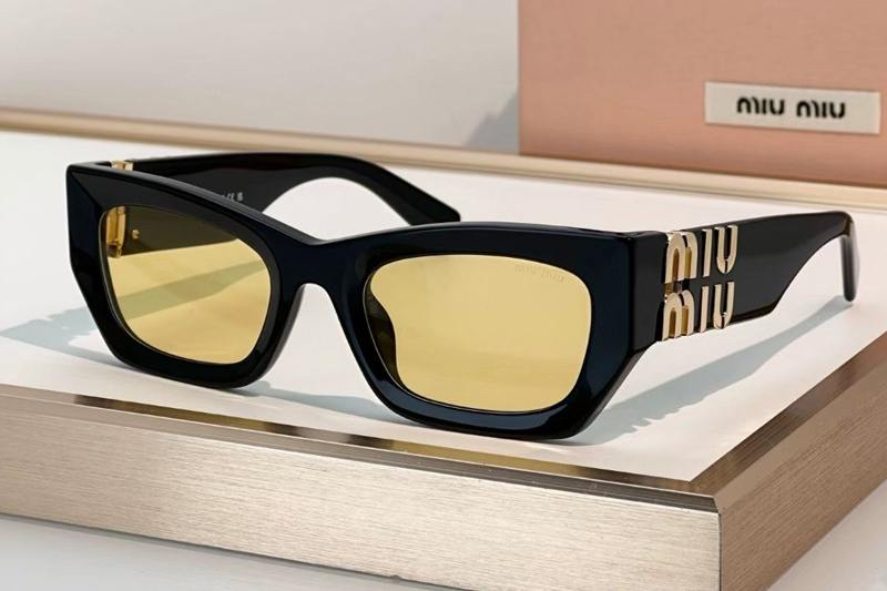 SMU09W Sunglasses Black Gold Yellow