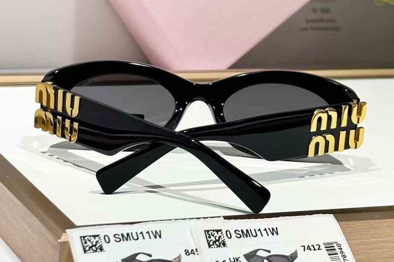 SMU11W Sunglasses Black Gold Gray