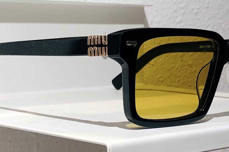 SMU13ZS Sunglasses Black Gold Yellow