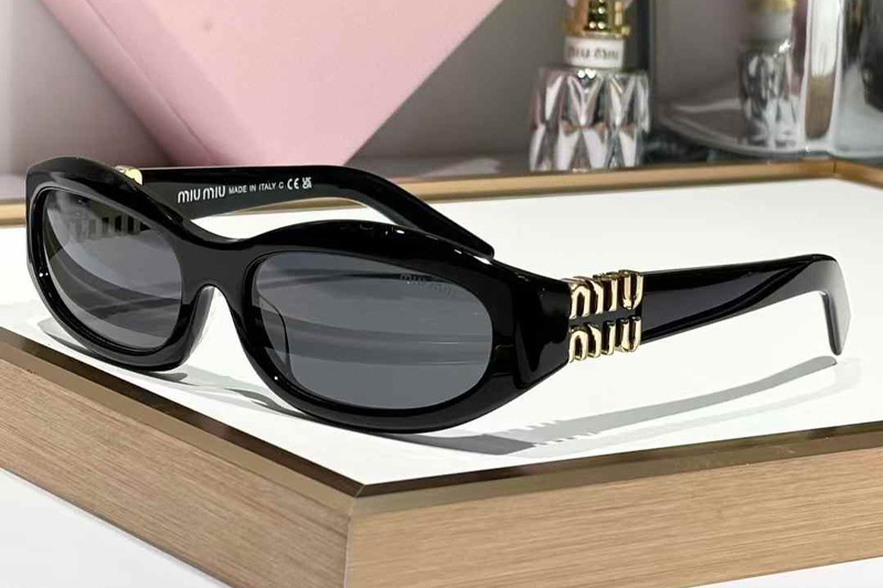SMU14ZS Sunglasses Black Gold Gray