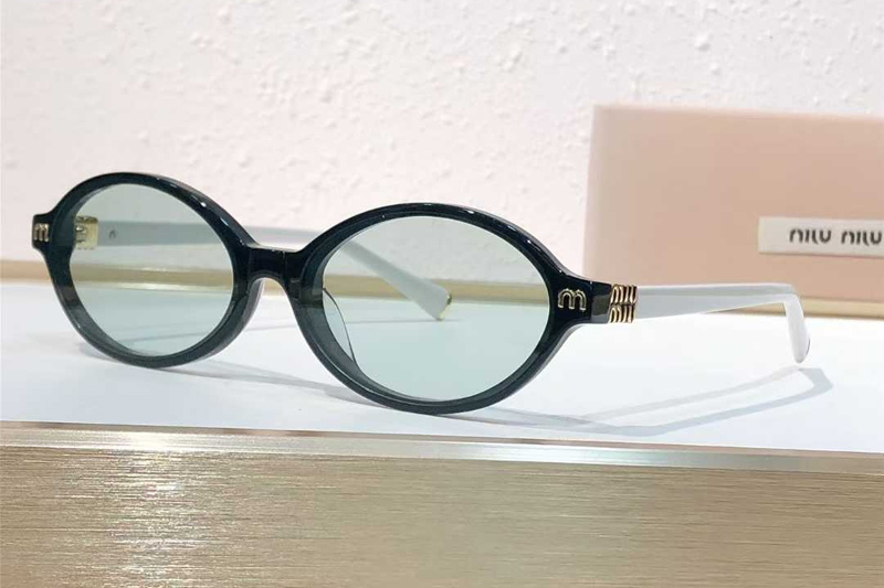 SMU71KS Sunglasses Black White Light Green