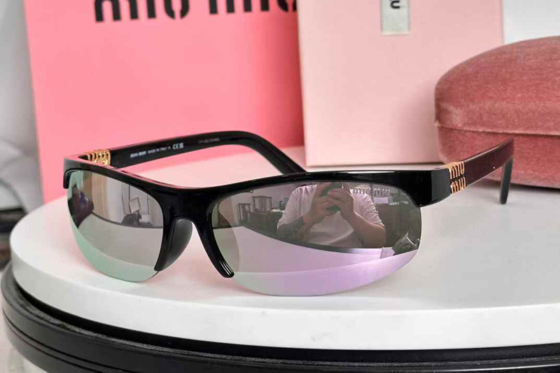 SMUA02S Sunglasses Black Purple Flash