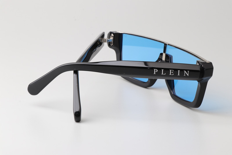 SPP006 Sunglasses Black Silver Blue
