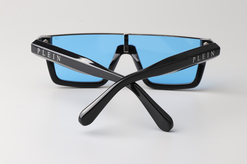 SPP006 Sunglasses Black Silver Blue