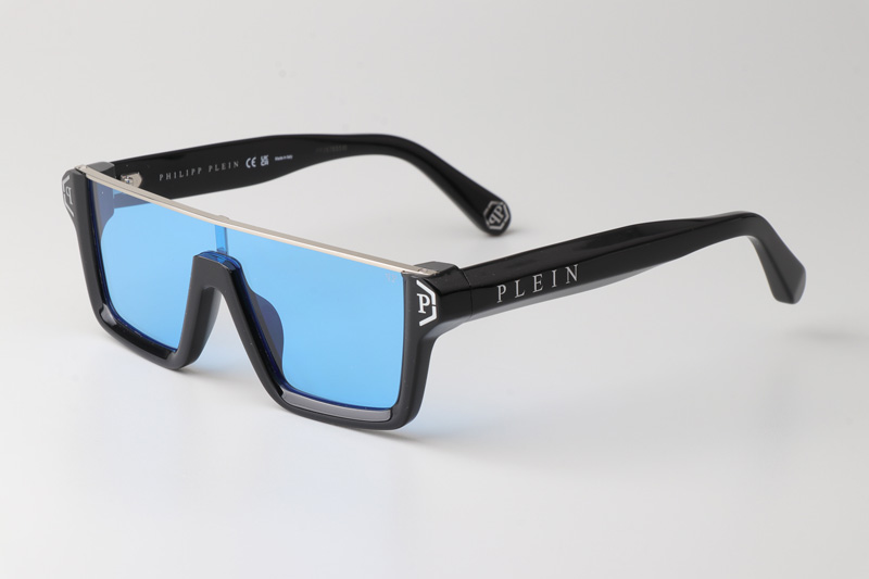 SPP006 Sunglasses Black Silver Blue