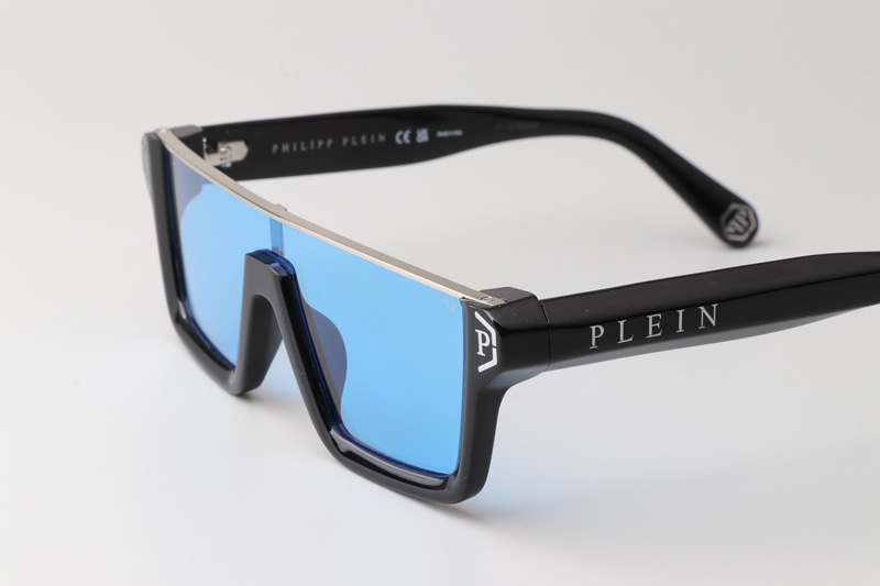 SPP006 Sunglasses Black Silver Blue