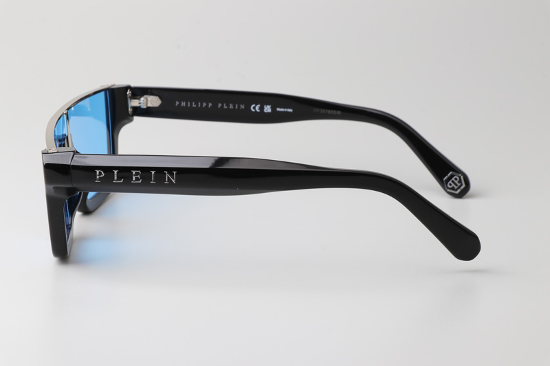 SPP006 Sunglasses Black Silver Blue