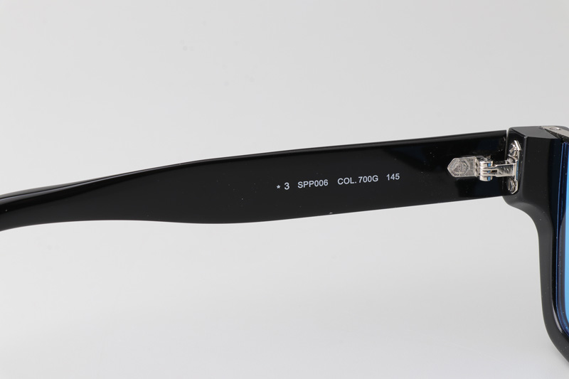 SPP006 Sunglasses Black Silver Blue