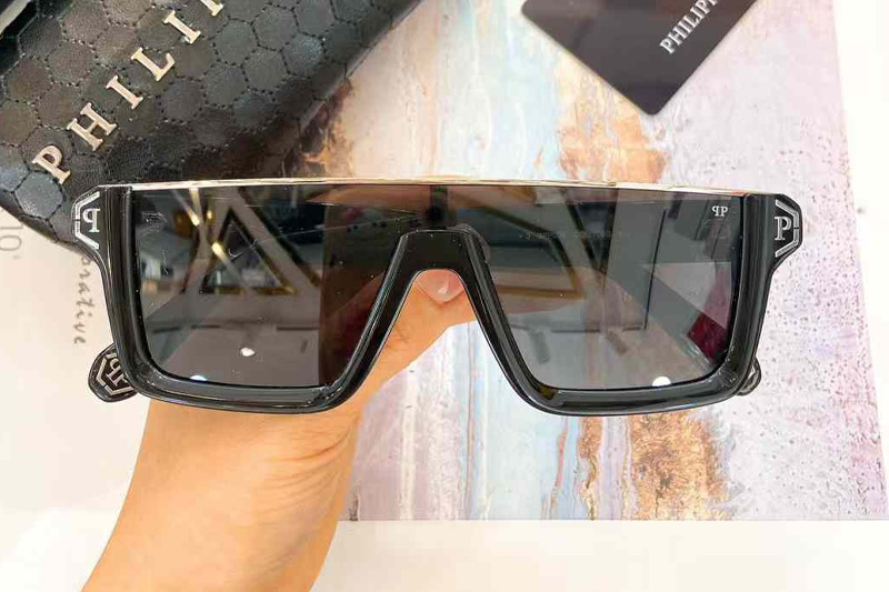 SPP006 Sunglasses Black Silver Gray