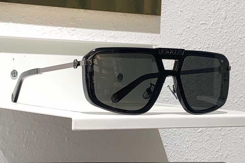 SPP008M Sunglasses Black Gunmetal Gray