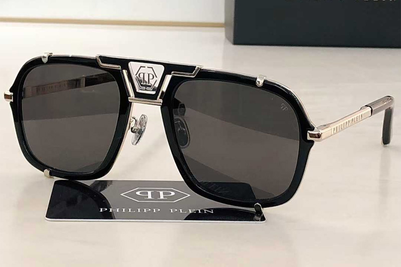 SPP010 Sunglasses Black Silver Gray