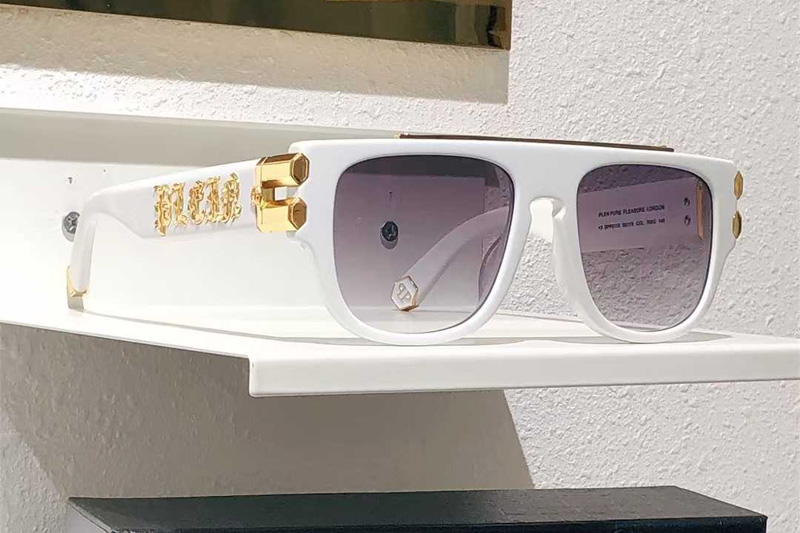 SPP011 Sunglasses White Gradient Gray