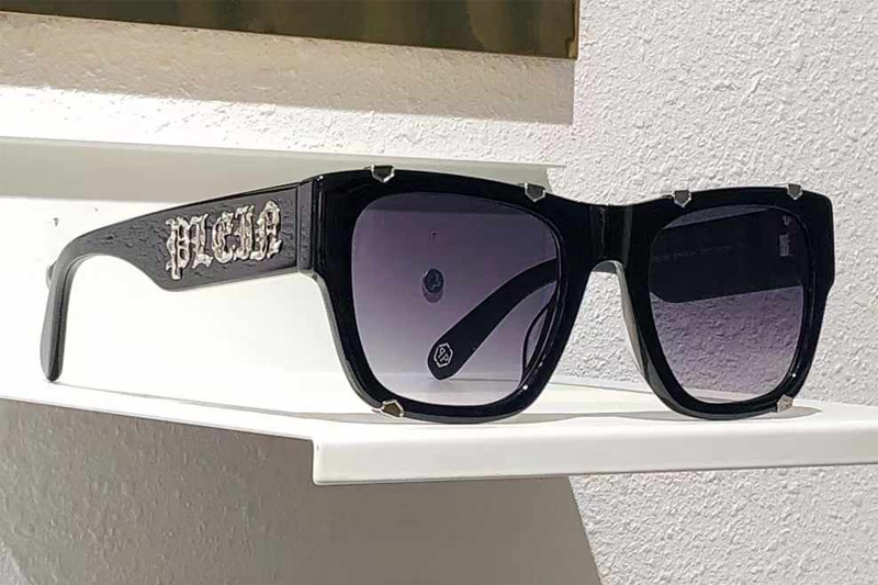 SPP042W Sunglasses Black Silver Gradient Gray