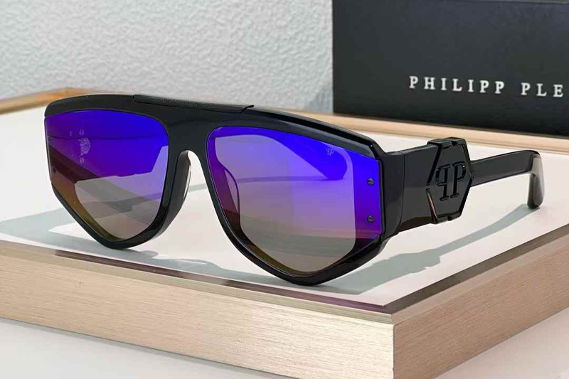 SPP093 Sunglasses Black Blue Flash