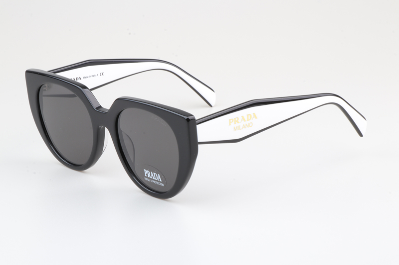 SPR14W-F Sunglasses Black White Gray