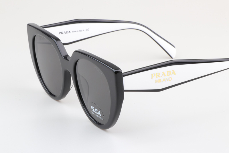 SPR14W-F Sunglasses Black White Gray