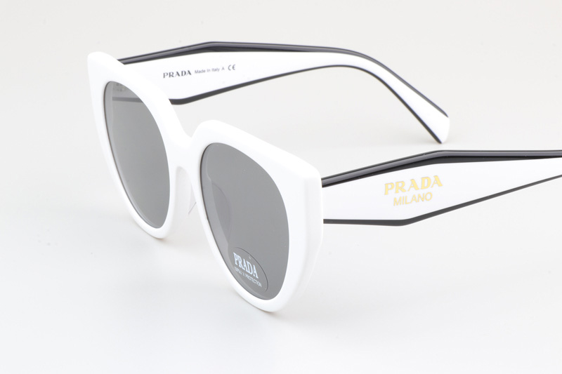 SPR14W-F Sunglasses White Gray