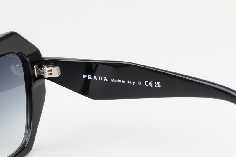 SPR16W-F Sunglasses Black Silver Gradient Gray