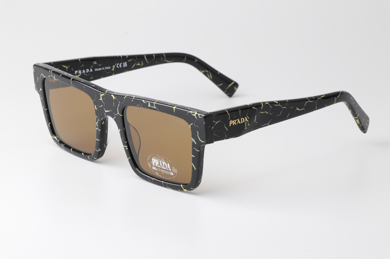 SPR19W-F Sunglasses Black Green Brown