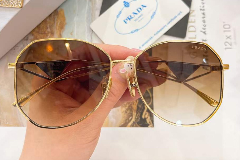 SPR57Y Sunglasses Gold Gradient Brown