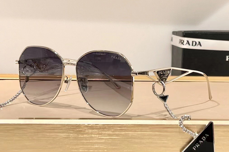 SPR57Y Sunglasses Silver Gradient Gray