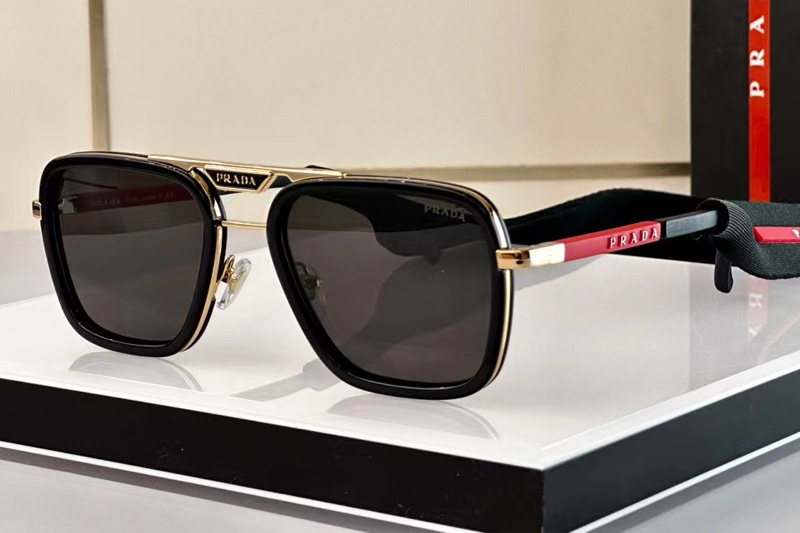 SPR918 Sunglasses In Black Gold Grey Lens