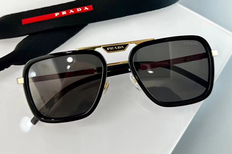 SPR918 Sunglasses In Black Gold Grey Lens