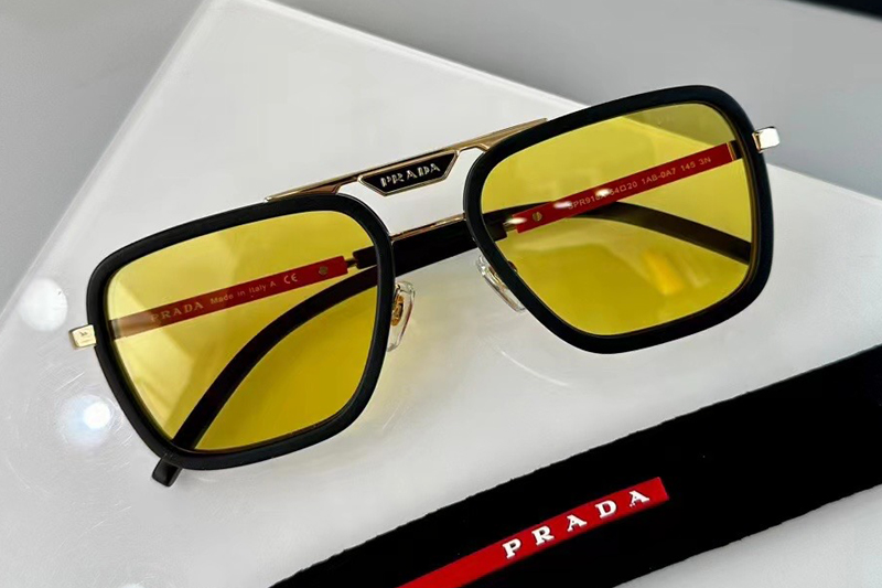 SPR918 Sunglasses In Black Gold Yellow Lens