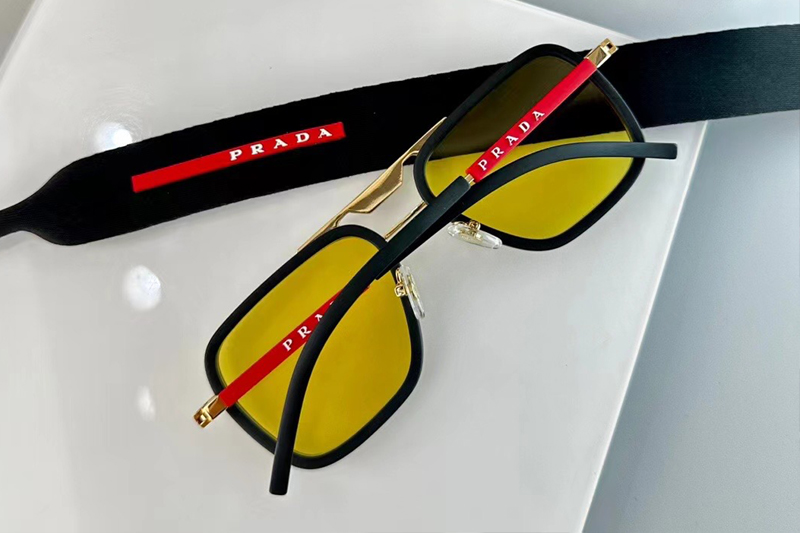 SPR918 Sunglasses In Black Gold Yellow Lens