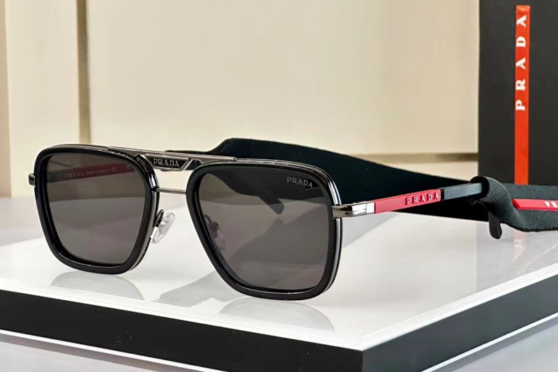 SPR918 Sunglasses In Black Silver Grey Lens