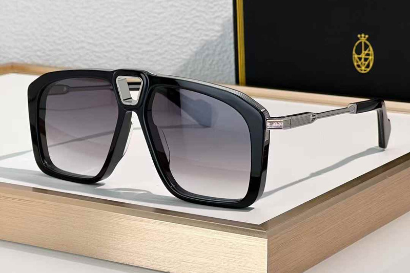 Savoy Sunglasses Black Silver Gradient Gray