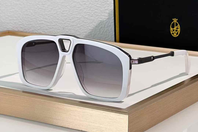 Savoy Sunglasses White Gradient Gray