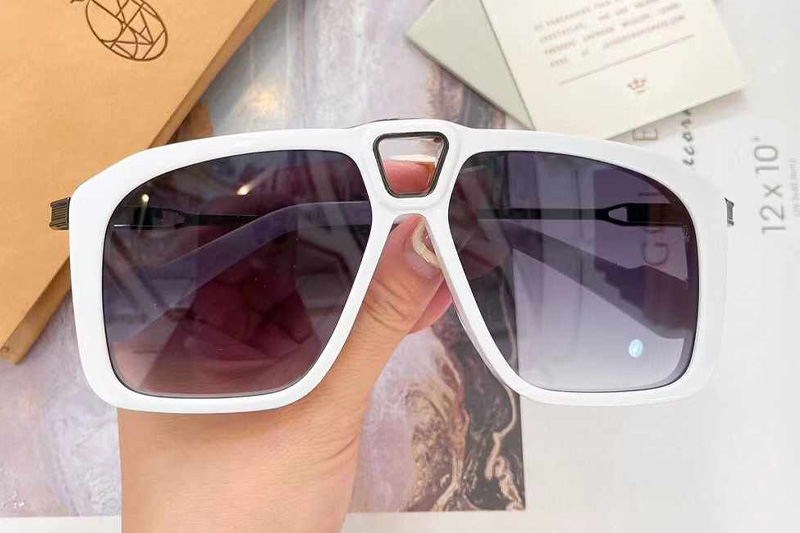 Savoy Sunglasses White Gradient Gray