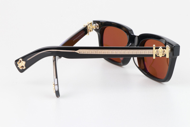 See You In Tea Sunglasses Black Gold Brown