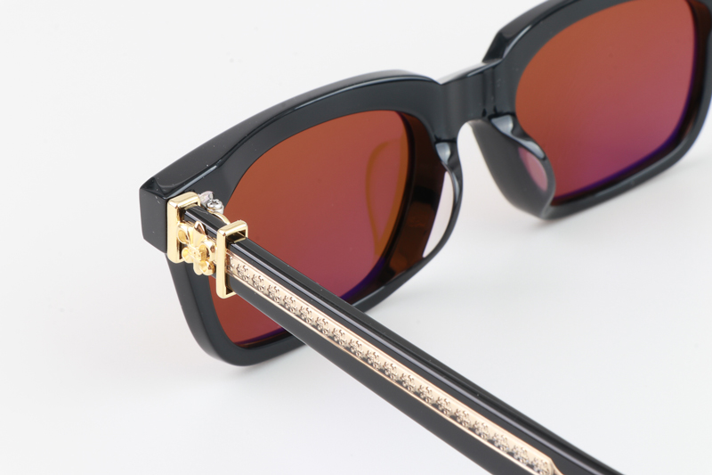 See You In Tea Sunglasses Black Gold Brown
