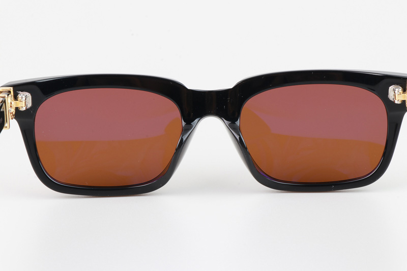 See You In Tea Sunglasses Black Gold Brown