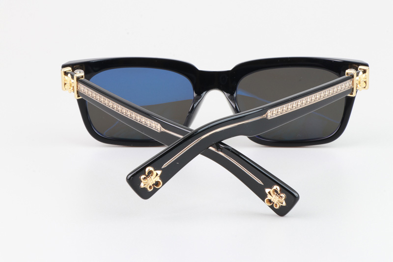 See You In Tea Sunglasses Black Gold Gray