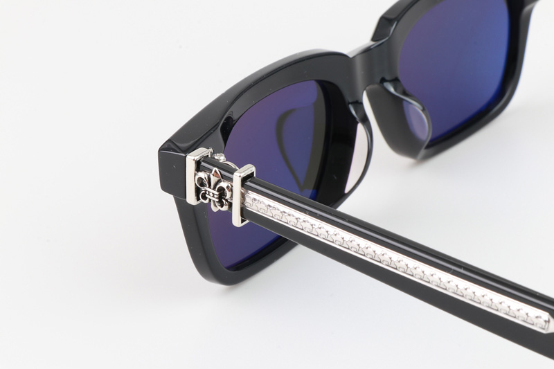 See You In Tea Sunglasses Black Silver Gray