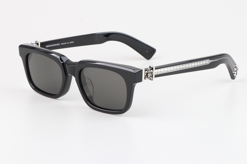 See You In Tea Sunglasses Black Silver Gray