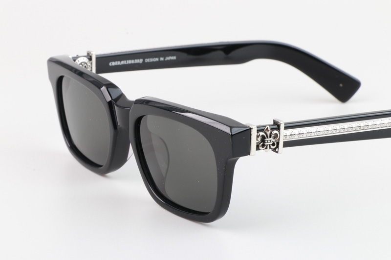 See You In Tea Sunglasses Black Silver Gray