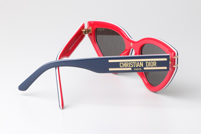 Signature B2U Sunglasses Blue Red Silver Logo