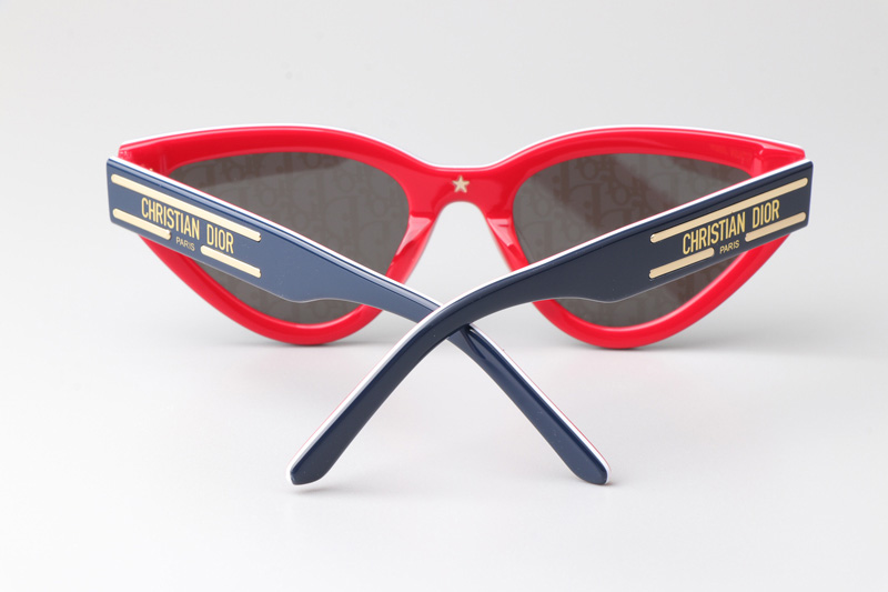 Signature B2U Sunglasses Blue Red Silver Logo