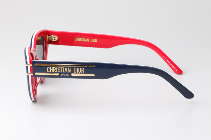 Signature B2U Sunglasses Blue Red Silver Logo