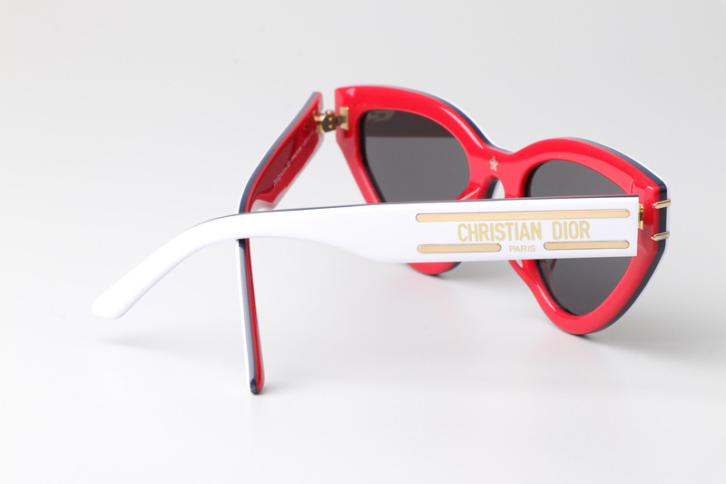 Signature B2U Sunglasses White Red Gray