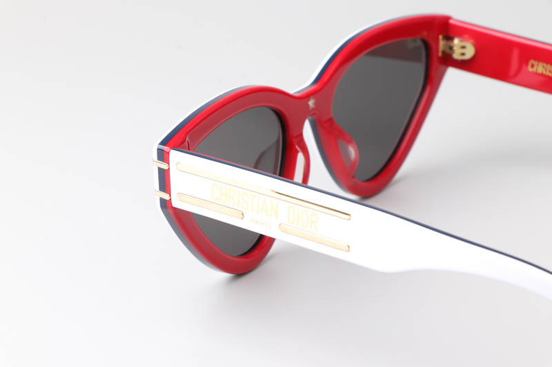 Signature B2U Sunglasses White Red Gray