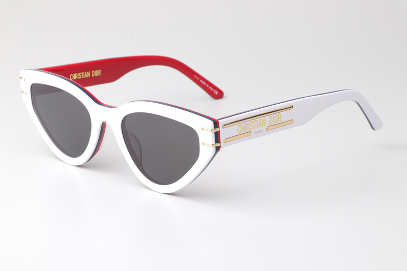 Signature B2U Sunglasses White Red Gray