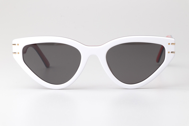 Signature B2U Sunglasses White Red Gray