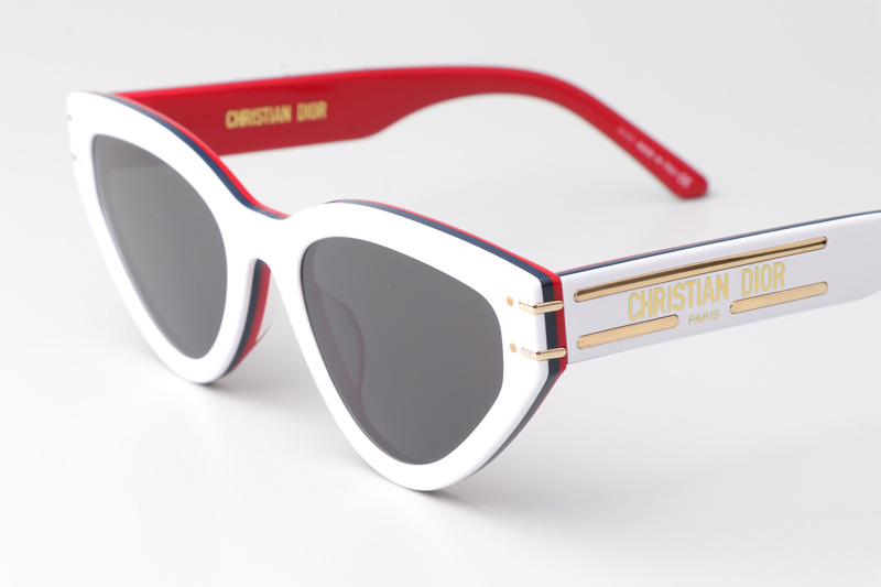 Signature B2U Sunglasses White Red Gray