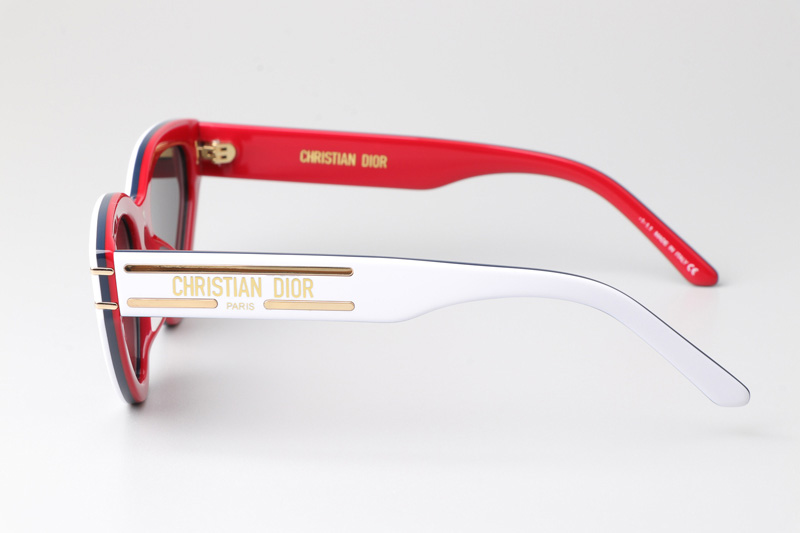 Signature B2U Sunglasses White Red Gray