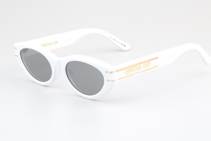 Signature B5I Sunglasses White Silver